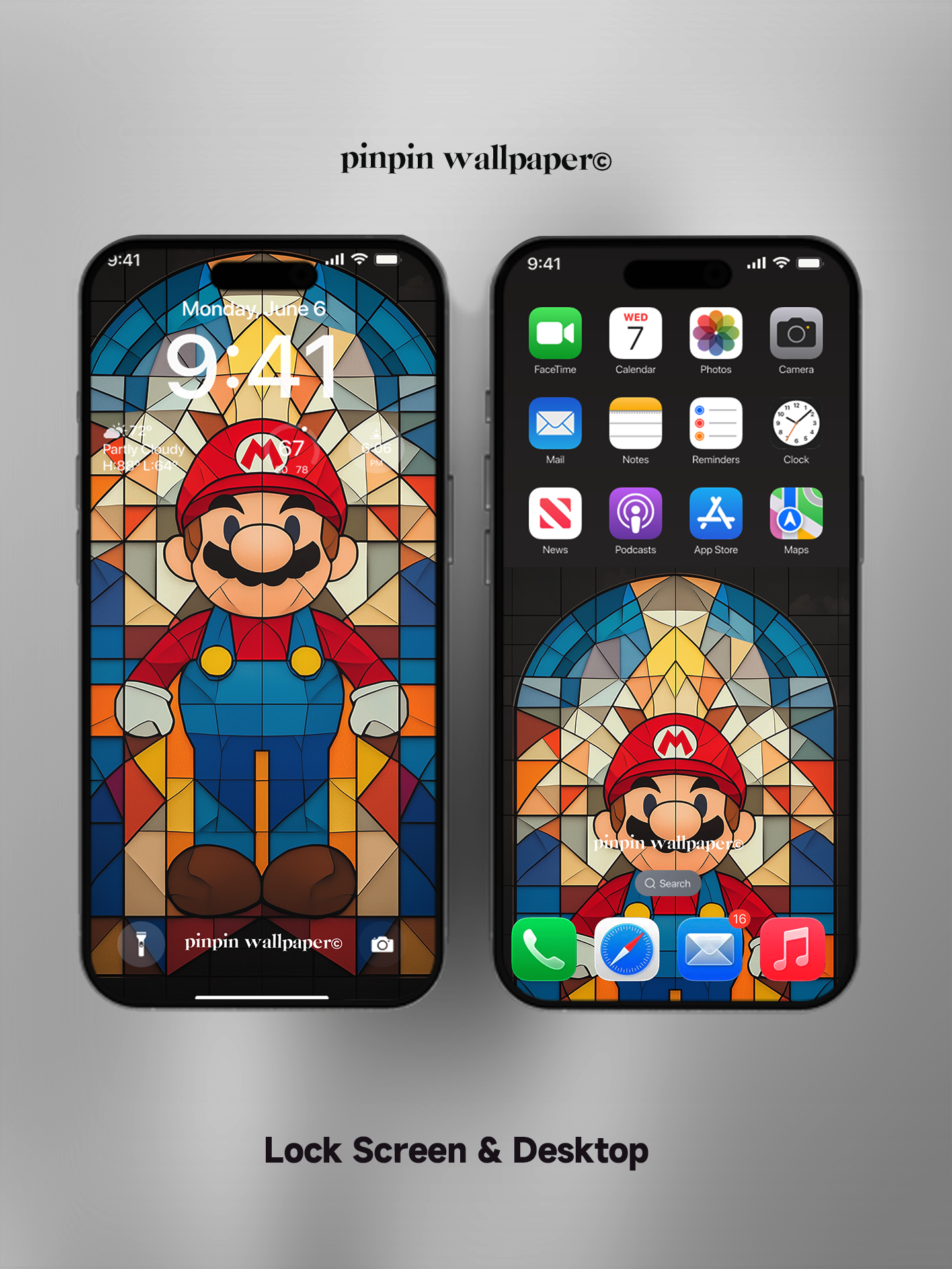 4K HD Phone Wallpaper Background -  NO.5723 Minimalist Gradient Style  Mario wallpapers for iPhone and Android