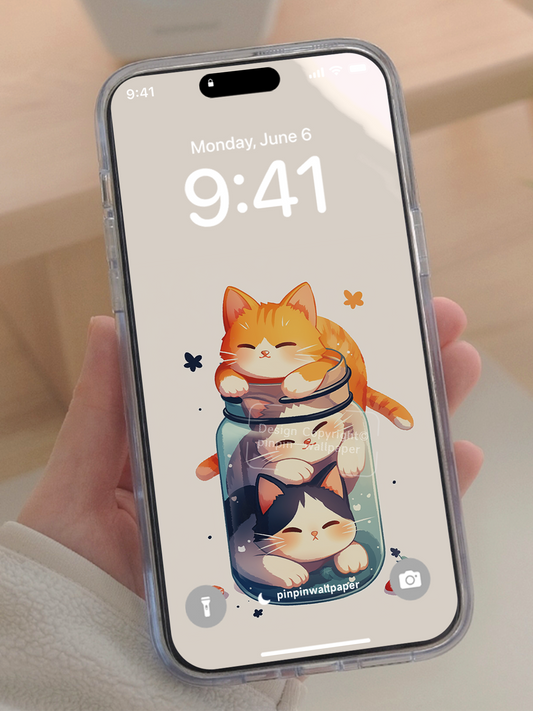 4K HD Phone Wallpaper Background -  Minimalist Gradient Style summer Cat  wallpapers for iPhone and Android