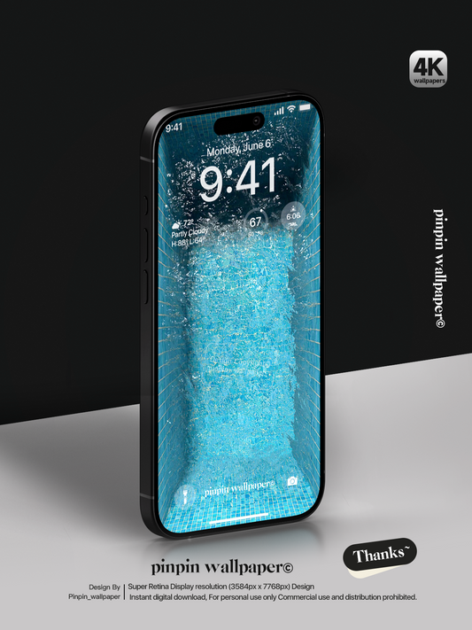 4K HD Phone Wallpaper Background -  Minimalist Gradient Style Summer 3D pool cool wallpapers for iPhone and Android