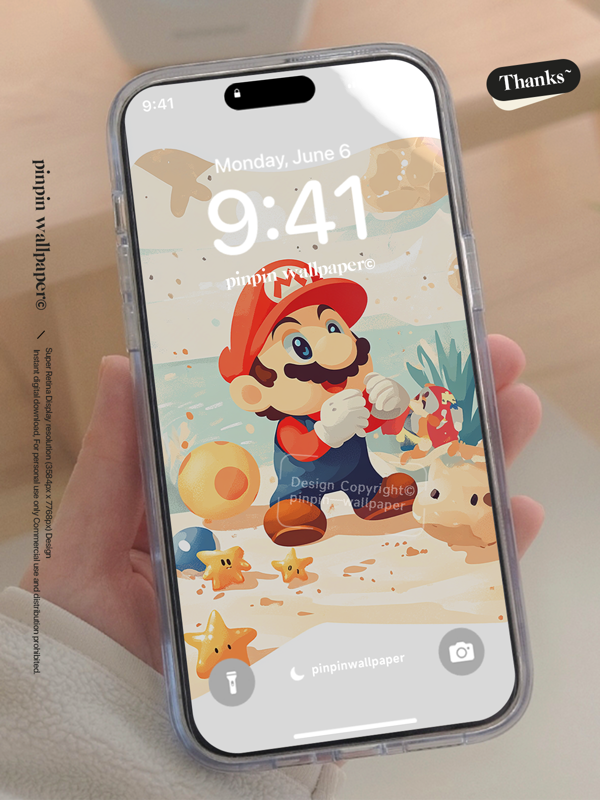 4K HD Phone Wallpaper Background -  Minimalist Gradient Style summer Mario  wallpapers for iPhone and Android