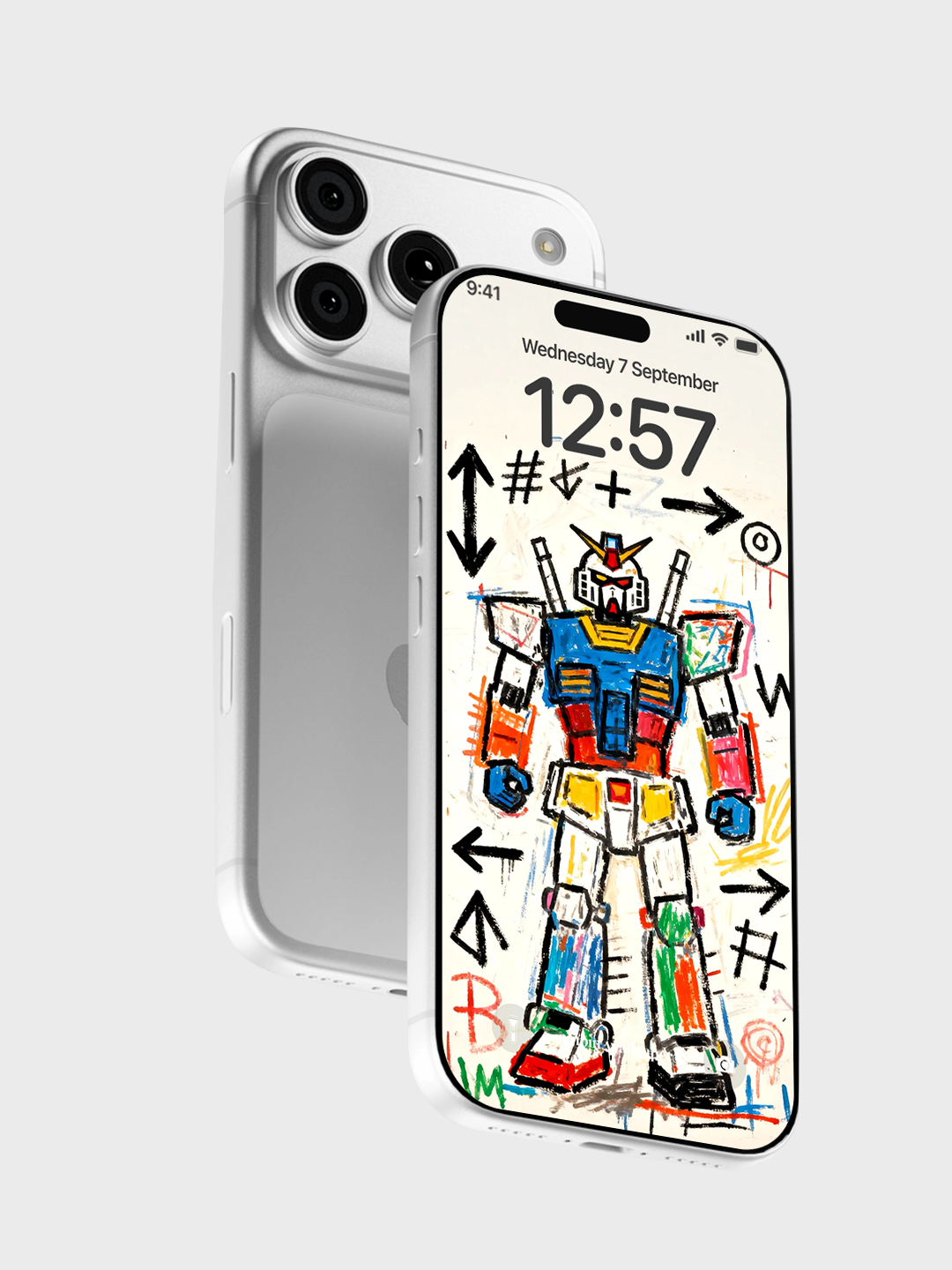 4K HD Phone Wallpaper Background - NO.6155 Minimalist Gradient Style Graffiti Gundam  wallpapers for iPhone and Android