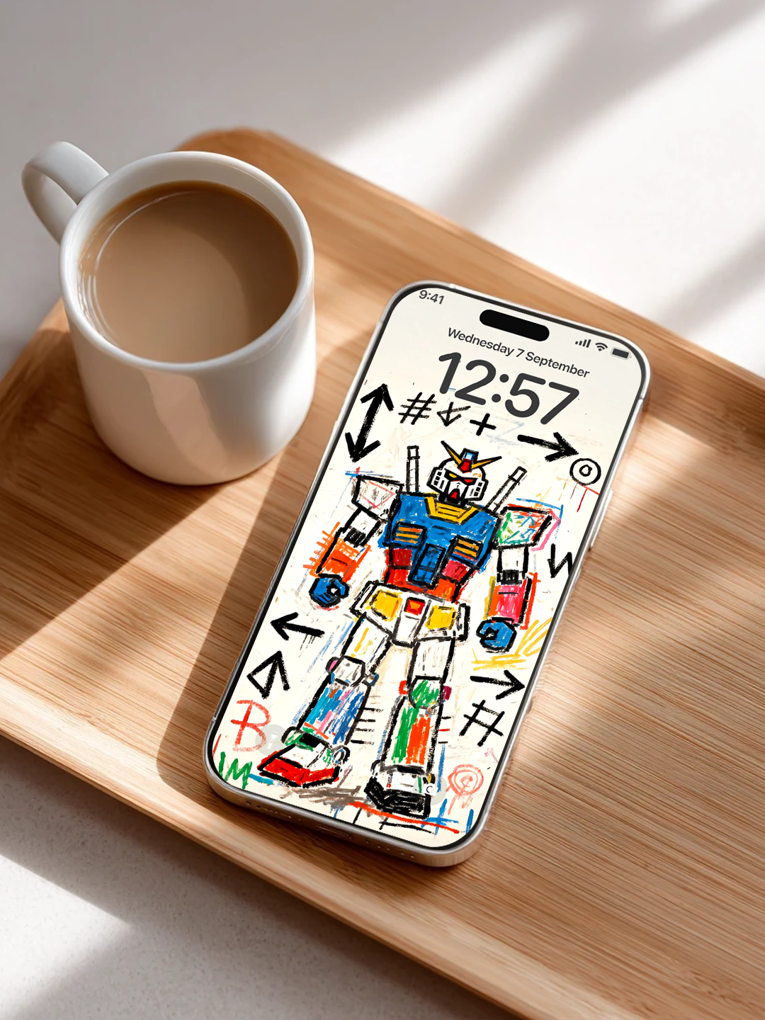 4K HD Phone Wallpaper Background - NO.6155 Minimalist Gradient Style Graffiti Gundam  wallpapers for iPhone and Android