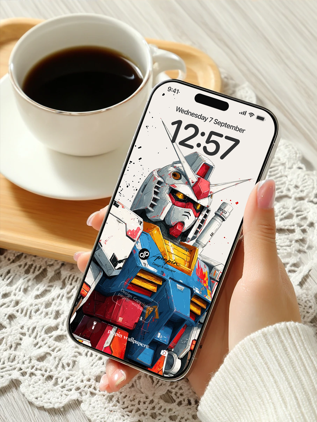 4K HD Phone Wallpaper Background - NO.6159 Minimalist Gradient Style Graffiti Gundam  wallpapers for iPhone and Android