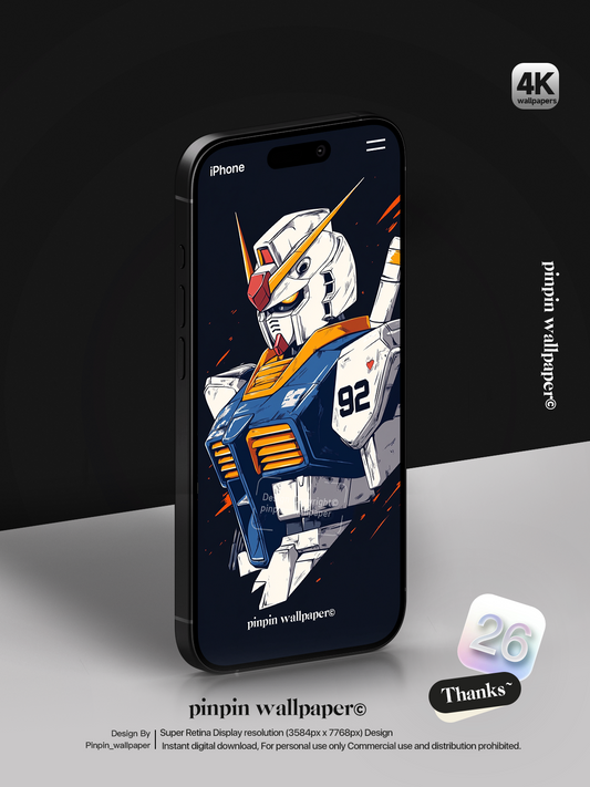 4K HD Phone Wallpaper Background -Gundam RX-92 Classic Anime Wallpapers for iPhone and Android