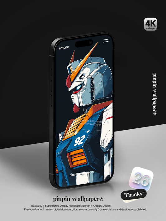 4K HD Phone Wallpaper Background -Gundam RX-92 Classic Anime Wallpapers for iPhone and Android