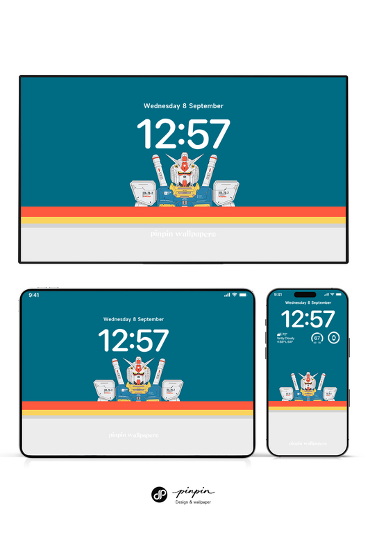 4K HD Apple Devices wallpaper Background Gradient Abstract Style GUNDAM RX-78-2  for phone and ipad imac macbook Wallpaprs 3 PACK