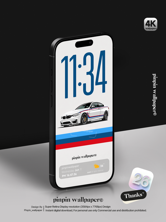 4K HD Phone Wallpaper Background -  Minimalist Gradient Style BMW M4 Car wallpapers for iPhone and Android