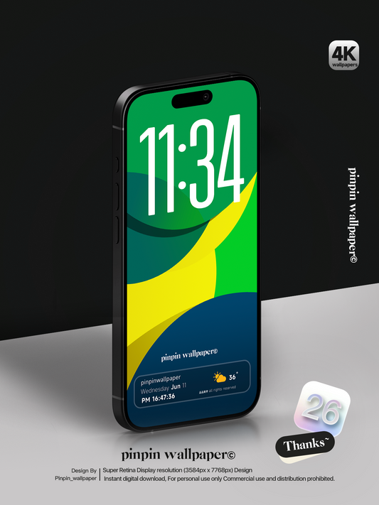 4K HD Phone Wallpaper Background -  Minimalist Gradient Style  Green wallpapers for iPhone and Android