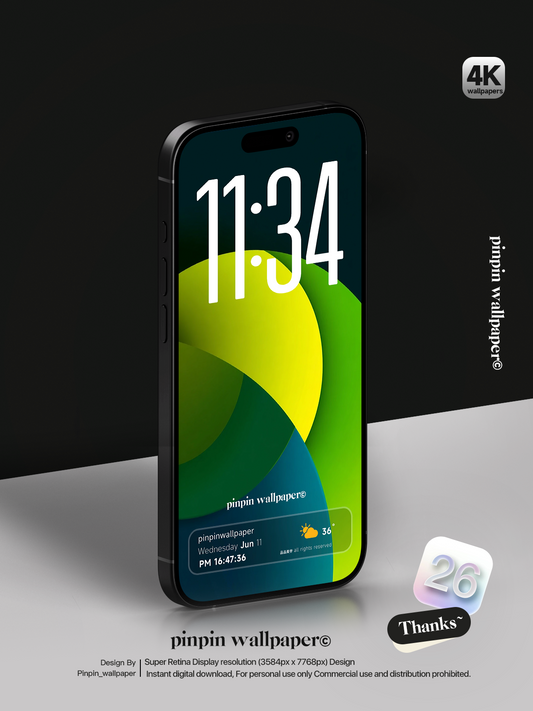 4K HD Phone Wallpaper Background -  Minimalist Gradient Style  Green wallpapers for iPhone and Android