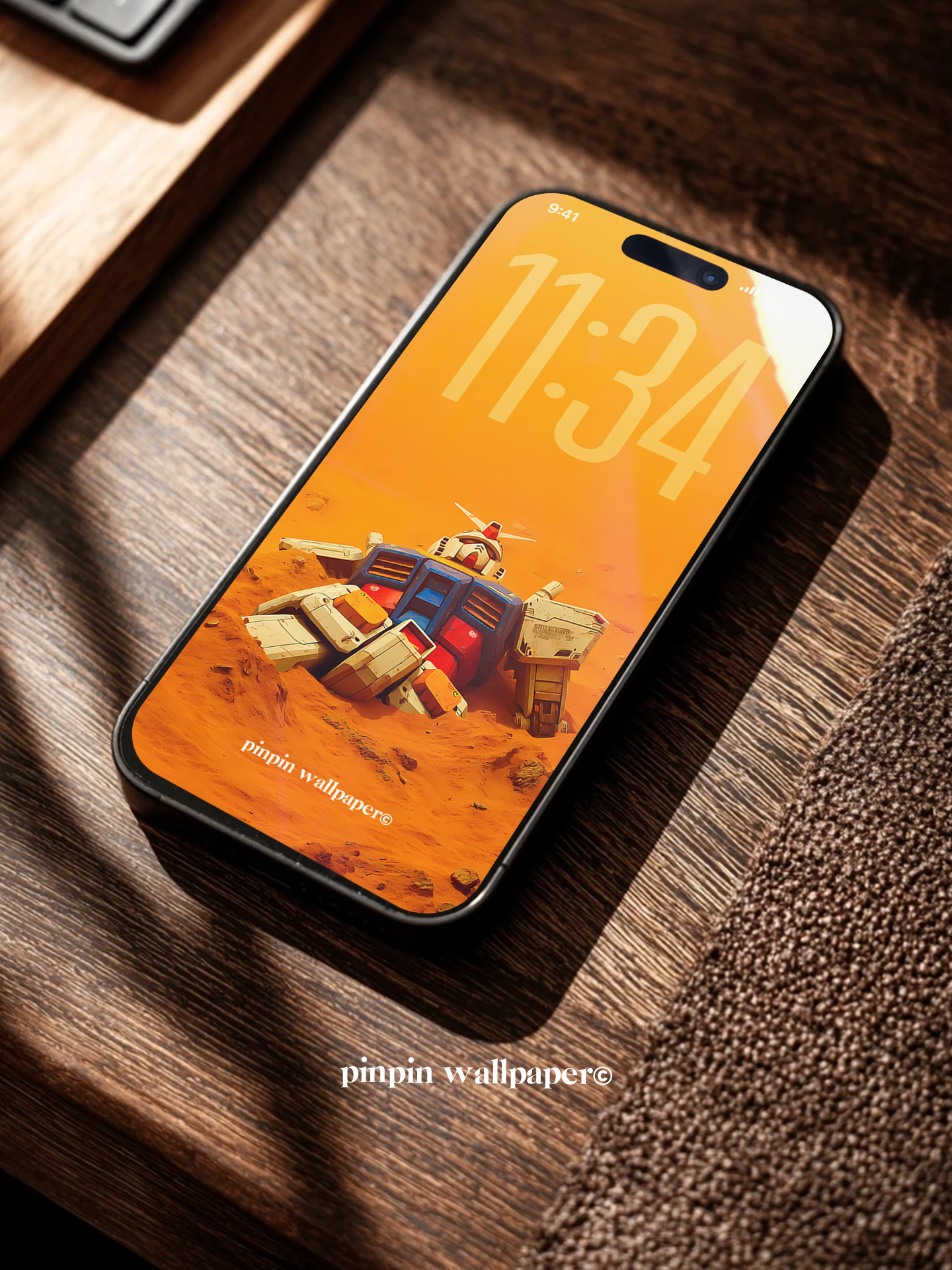 4K HD Mobile Wallpaper Background - NO.5968 Minimalist Gradient Style - Gundam Model phone Wallpaper, Compatible with iPhone and Android Devices