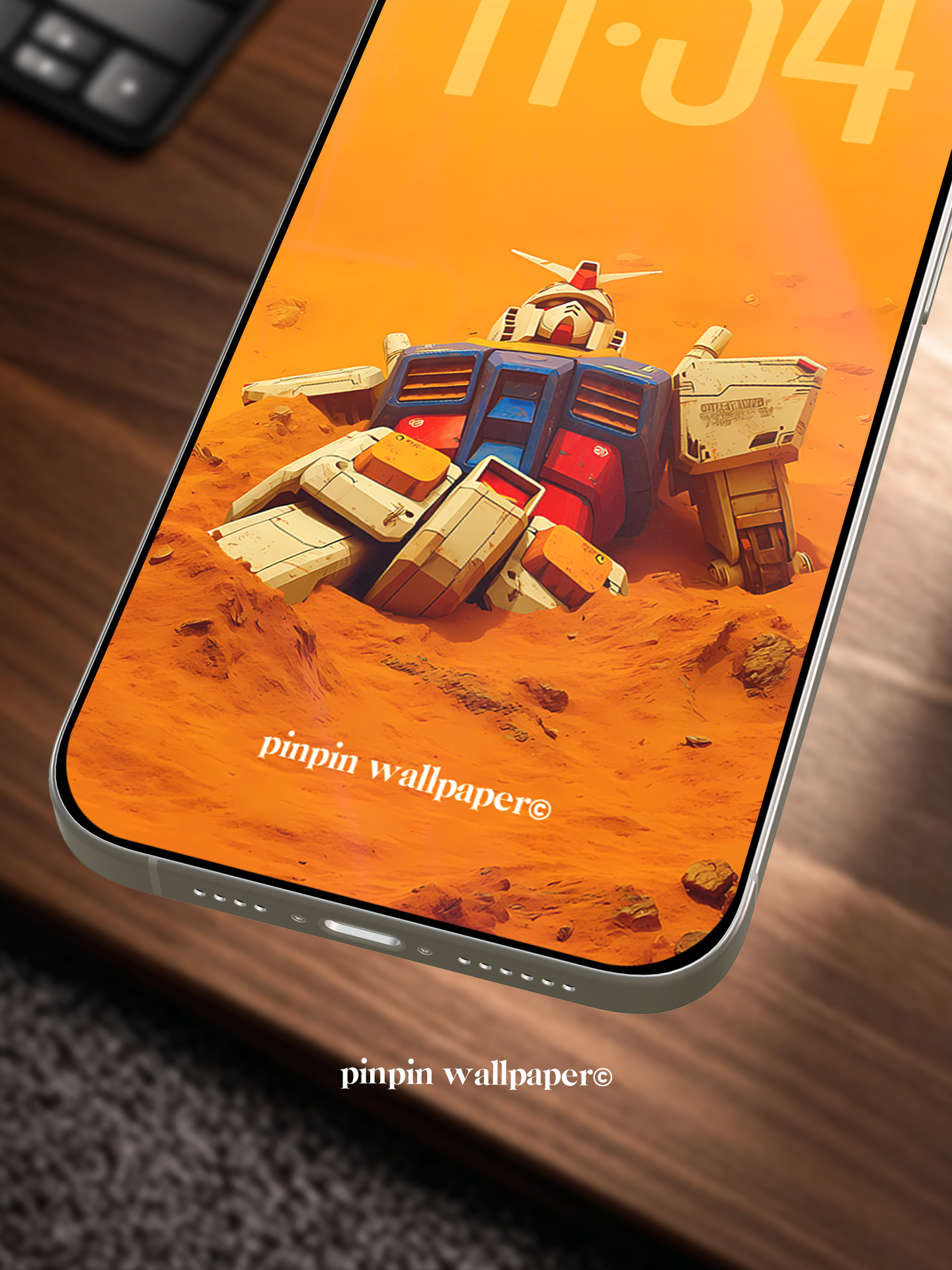 4K HD Mobile Wallpaper Background - NO.5968 Minimalist Gradient Style - Gundam Model phone Wallpaper, Compatible with iPhone and Android Devices