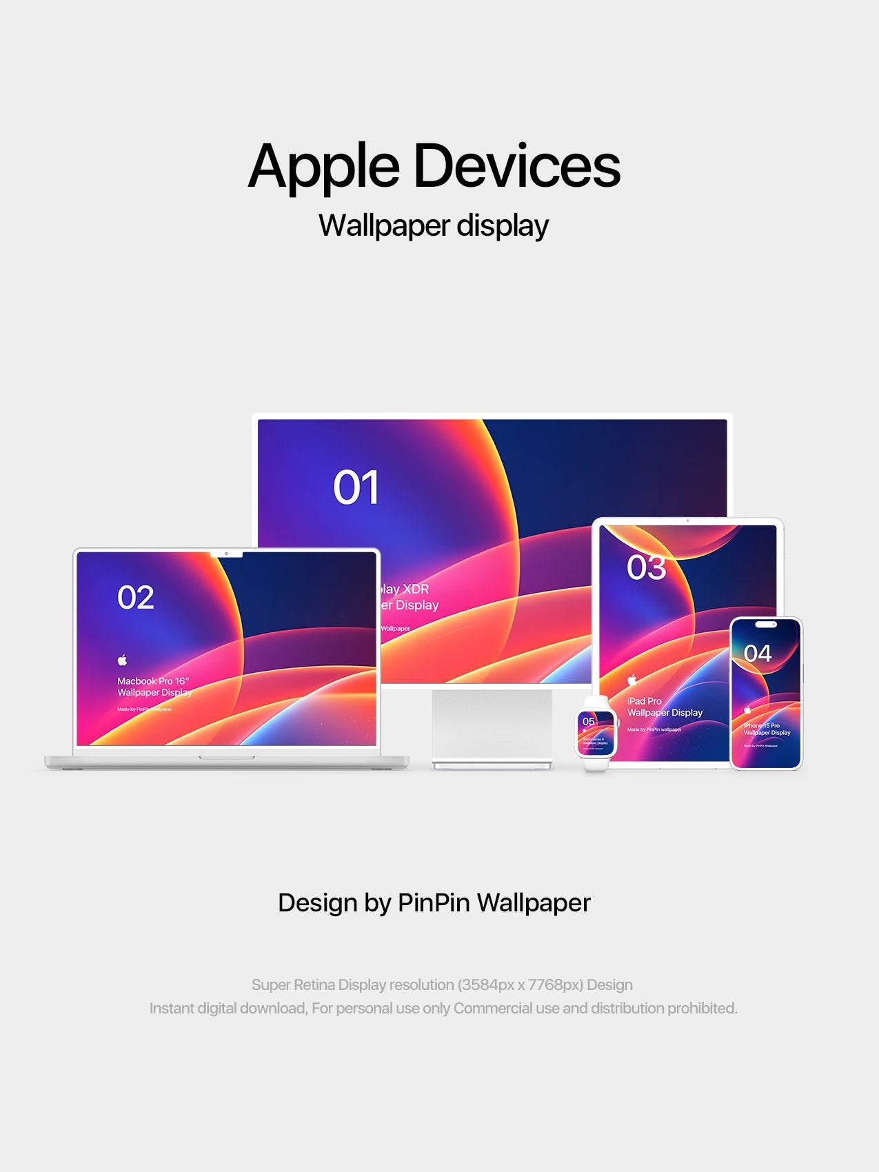 4K HD Apple Devices wallpaper BACKGROURD design 5 PACK - pinpin_wallpaper