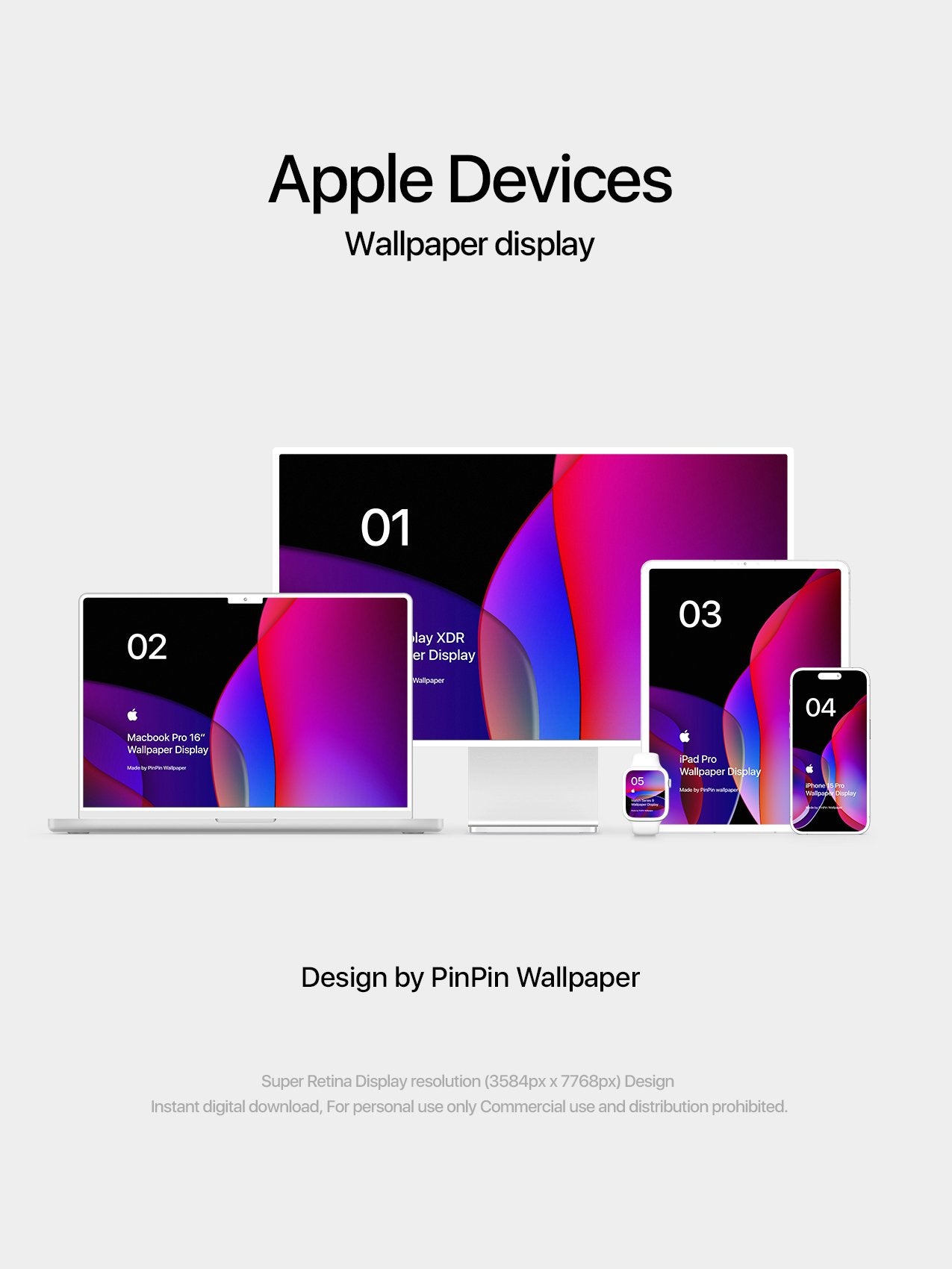 4K HD Apple Devices wallpaper BACKGROURD design 5 PACK - pinpin_wallpaper