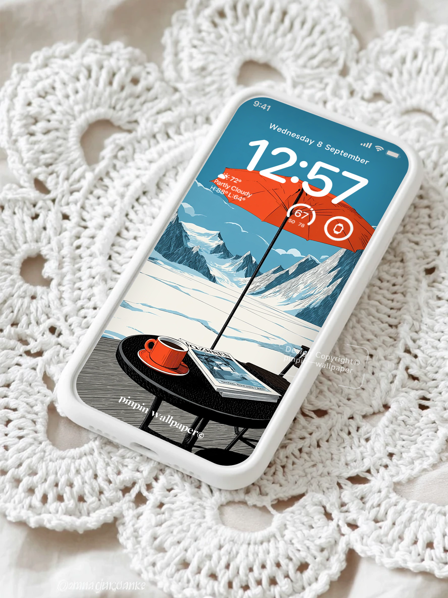 4K HD Mobile Wallpaper Background - NO.6015 Winter Travel Coffee Illustration Style Wallpaper, Compatible with iPhone and Android Devices