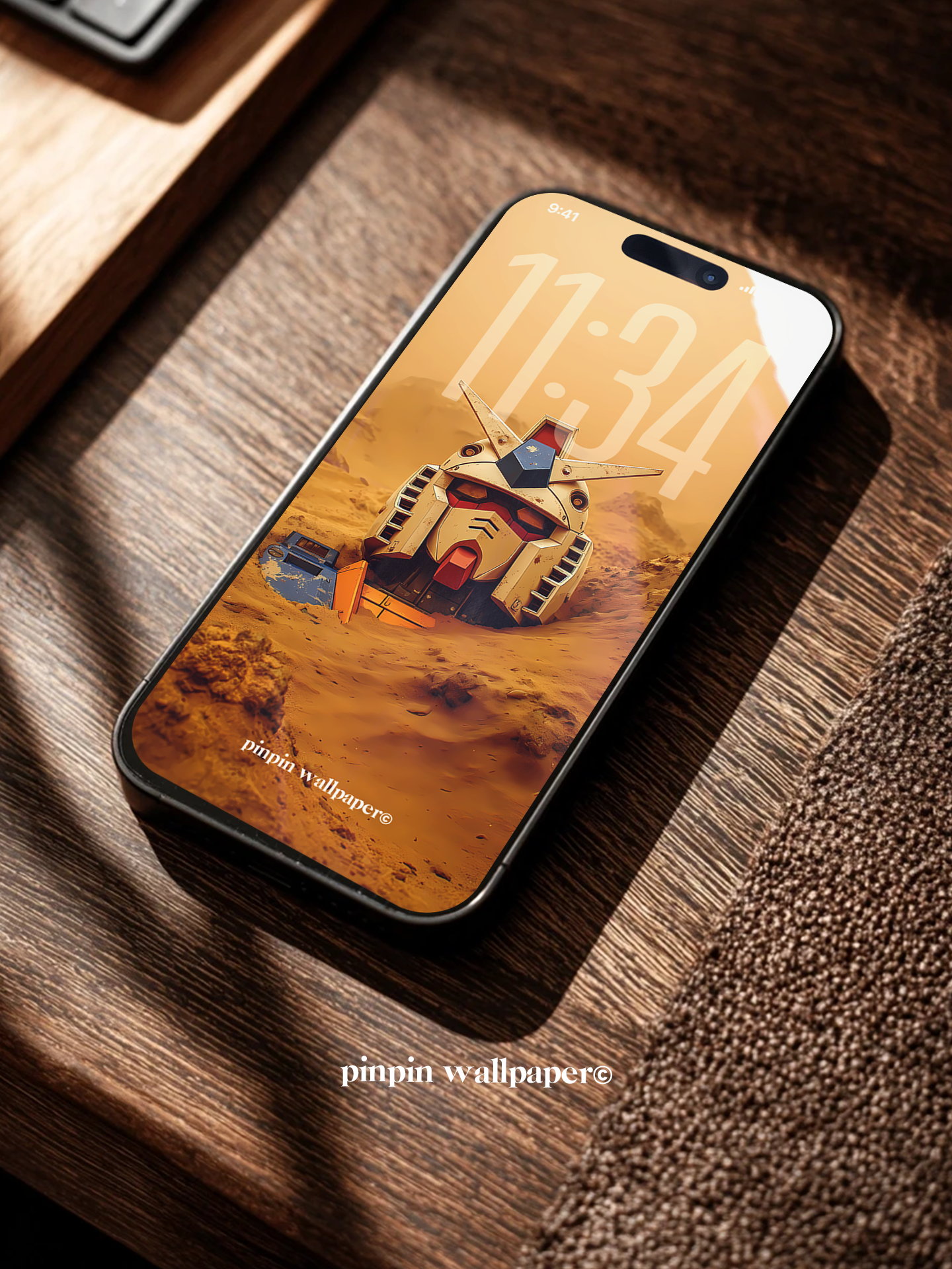 4K HD Mobile Wallpaper Background - NO.5969 Minimalist Gradient Style - Gundam Model phone Wallpaper, Compatible with iPhone and Android Devices