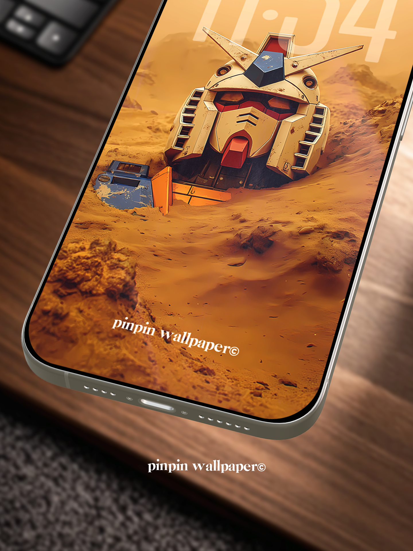 4K HD Mobile Wallpaper Background - NO.5969 Minimalist Gradient Style - Gundam Model phone Wallpaper, Compatible with iPhone and Android Devices