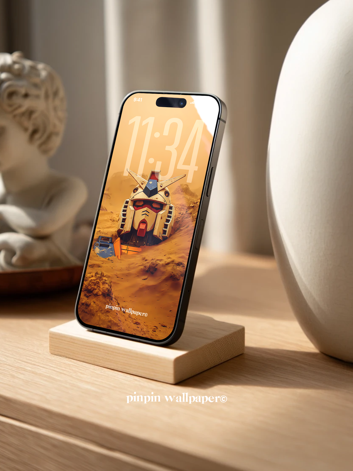 4K HD Mobile Wallpaper Background - NO.5969 Minimalist Gradient Style - Gundam Model phone Wallpaper, Compatible with iPhone and Android Devices