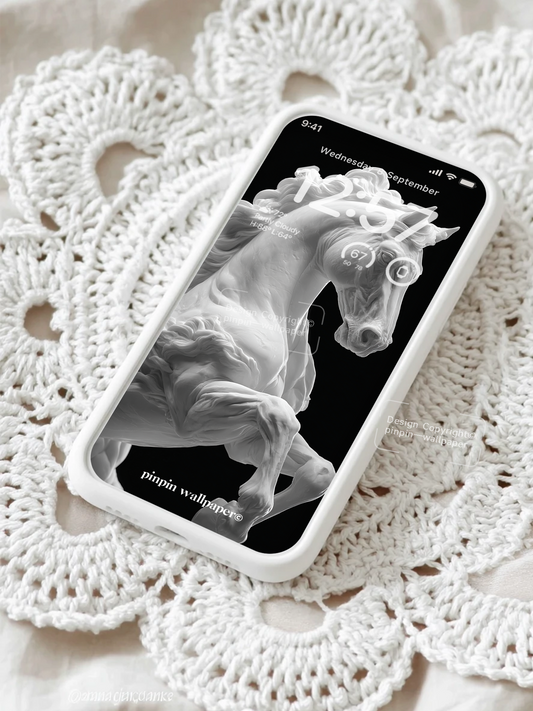 4K HD Phone Wallpaper Background - NO.6023 Horse on a black background Wallpaper, Compatible with iPhone and Android Devices