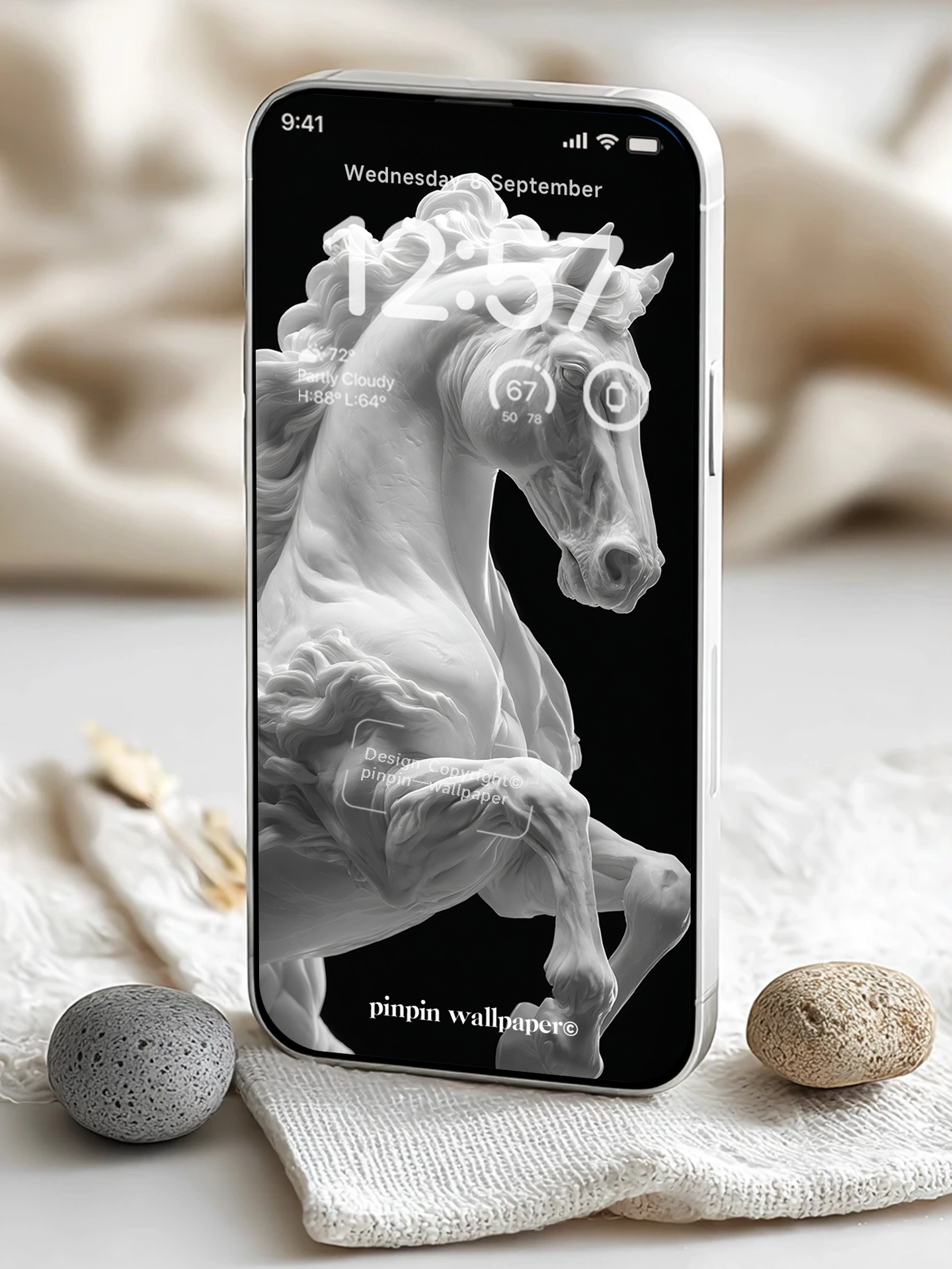 4K HD Phone Wallpaper Background - NO.6023 Horse on a black background Wallpaper, Compatible with iPhone and Android Devices