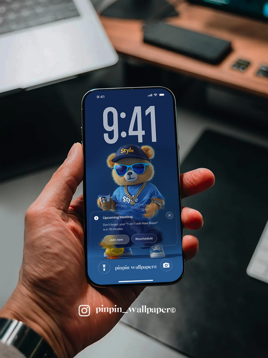 4K HD Phone Wallpaper Background -  NO.5874 Minimalist Gradient Style teddy bear wallpapers for iPhone and Android