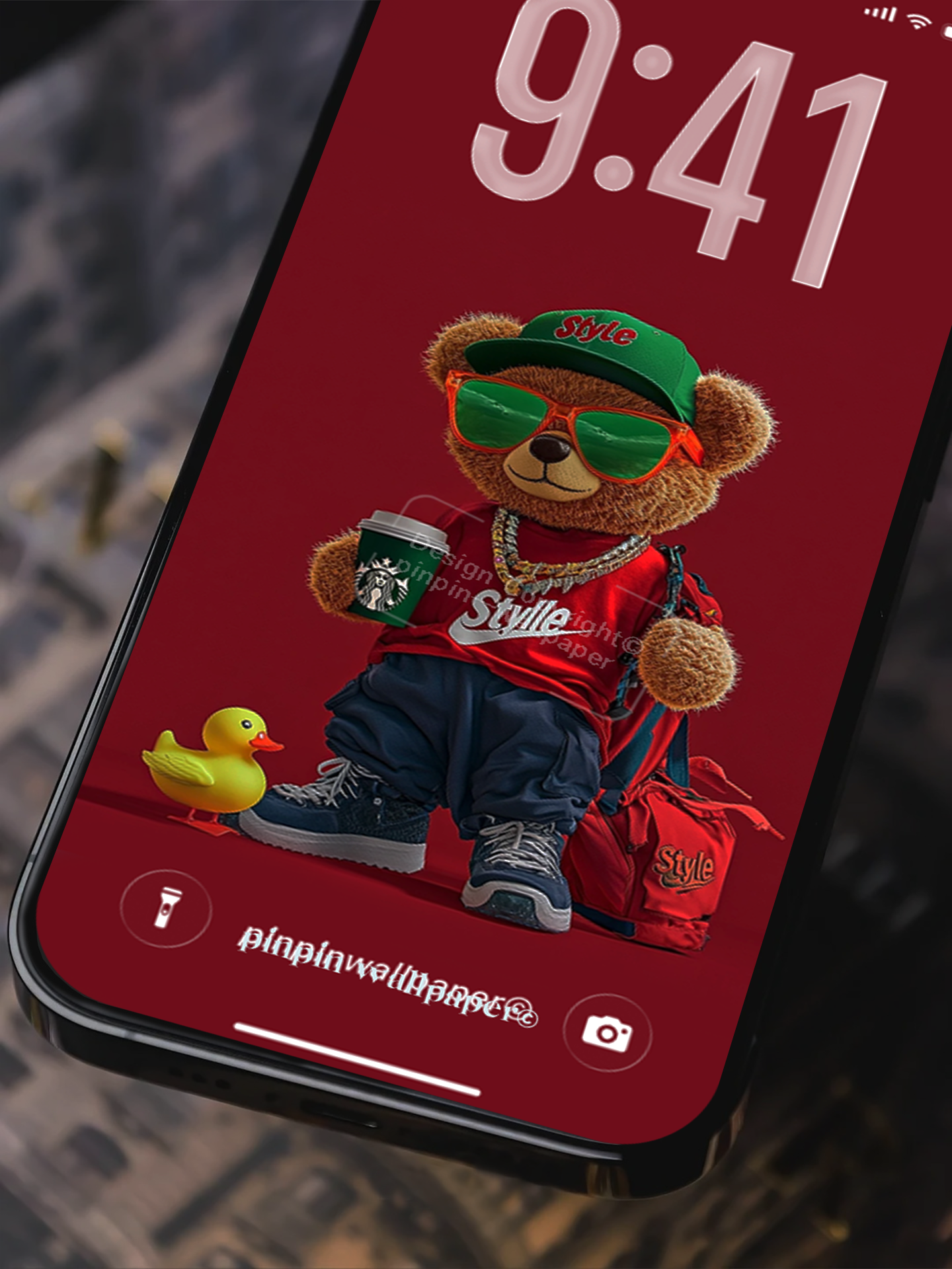 4K HD Phone Wallpaper Background -  NO.5875 Minimalist Gradient Style teddy bear wallpapers for iPhone and Android