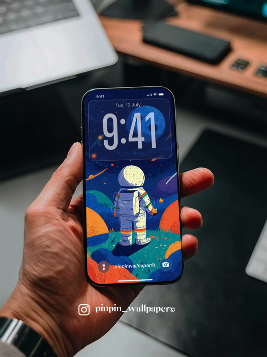 4K HD Phone Wallpaper Background -  NO.5877 Minimalist Gradient Style astronaut wallpapers for iPhone and Android