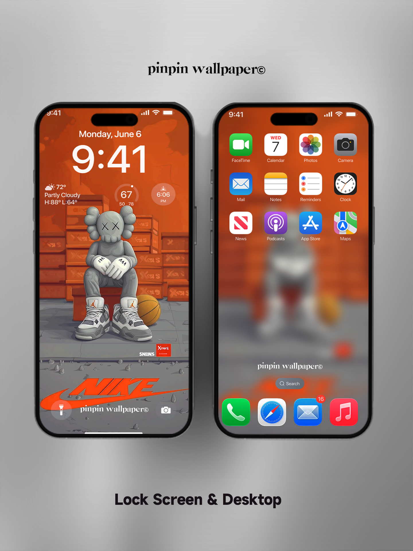 4K HD Phone Wallpaper Background -  NO.5726 Minimalist Gradient Style KAWS  wallpapers for iPhone and Android