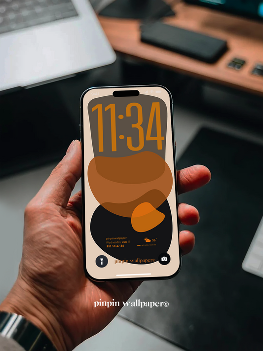 4K HD Phone Wallpaper Background -  NO.5879 Minimalist Gradient Style orange wallpapers for iPhone and Android