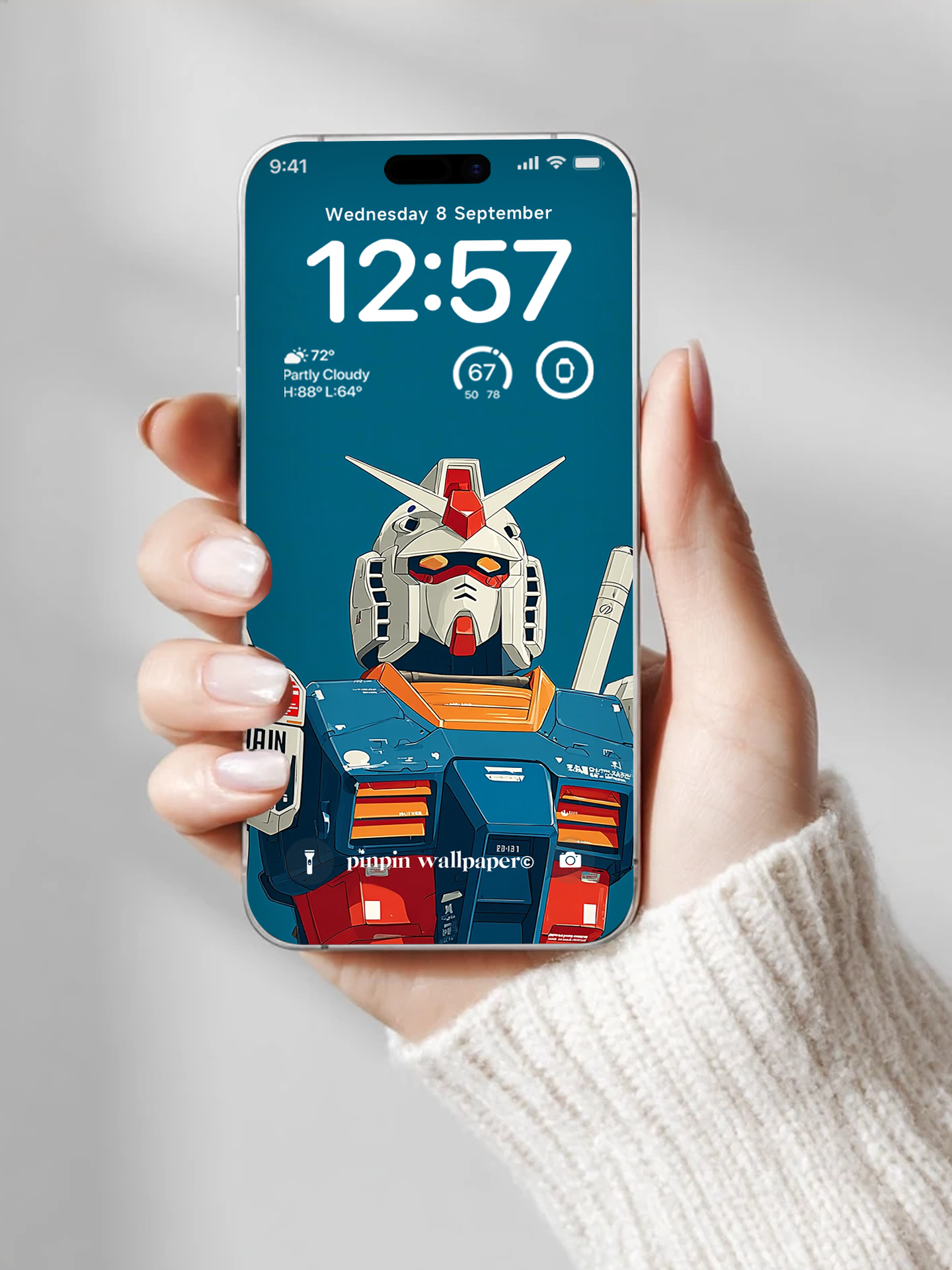 4K HD Phone Wallpaper Background - NO.6068 Minimalist Gradient Style Gundam RX-78 wallpapers for iPhone and Android