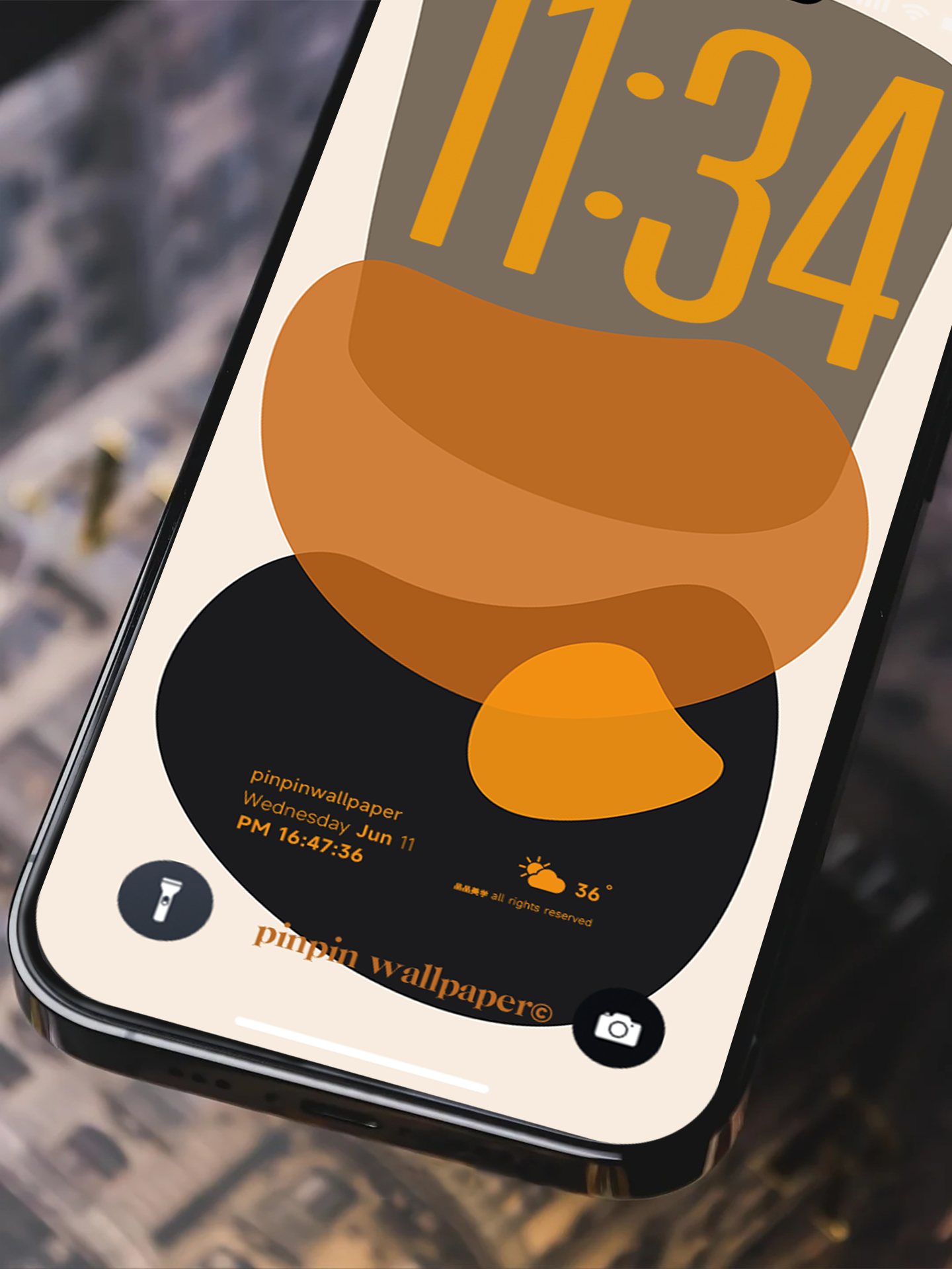 4K HD Phone Wallpaper Background -  NO.5879 Minimalist Gradient Style orange wallpapers for iPhone and Android