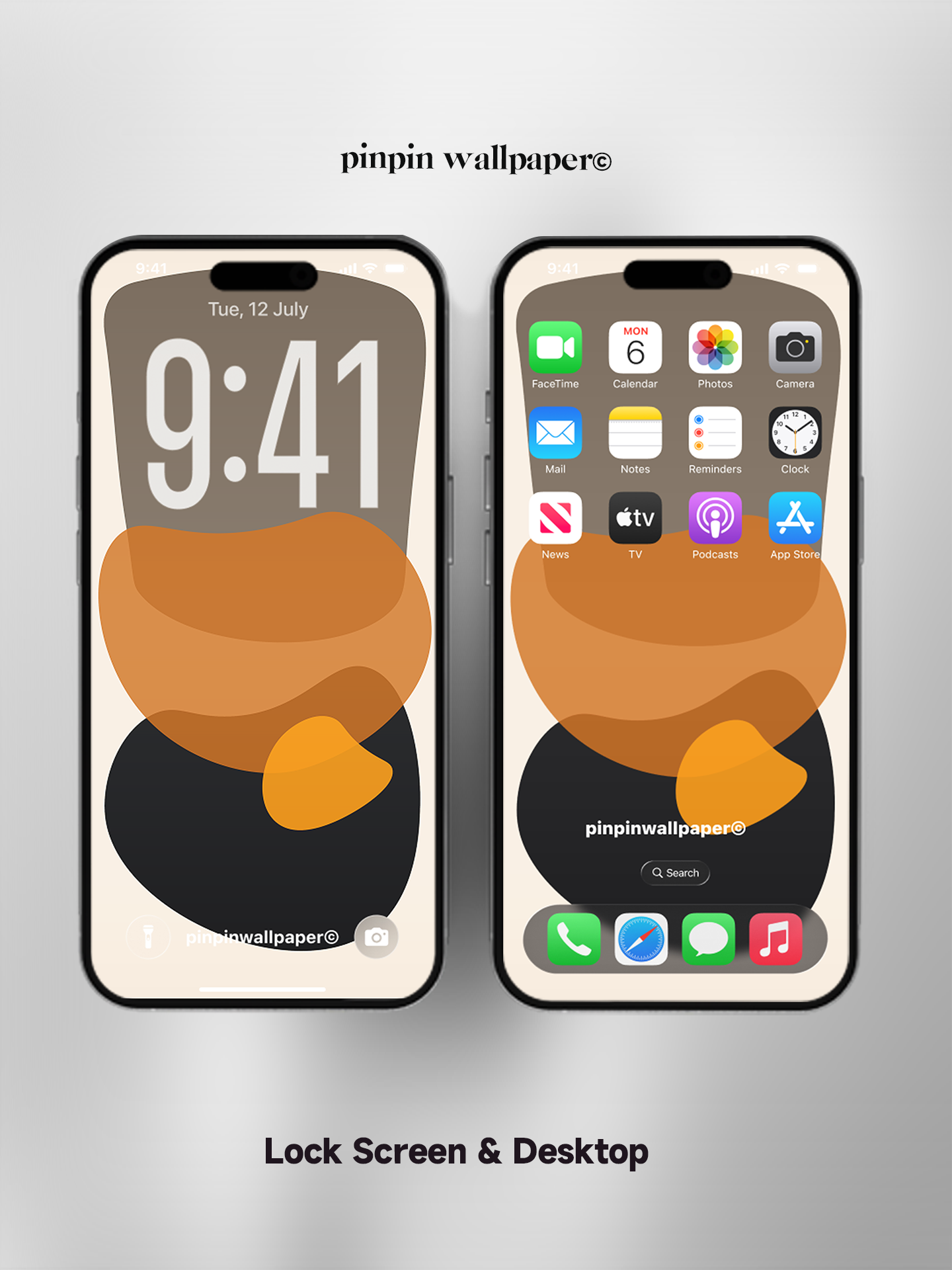 4K HD Phone Wallpaper Background -  NO.5879 Minimalist Gradient Style orange wallpapers for iPhone and Android
