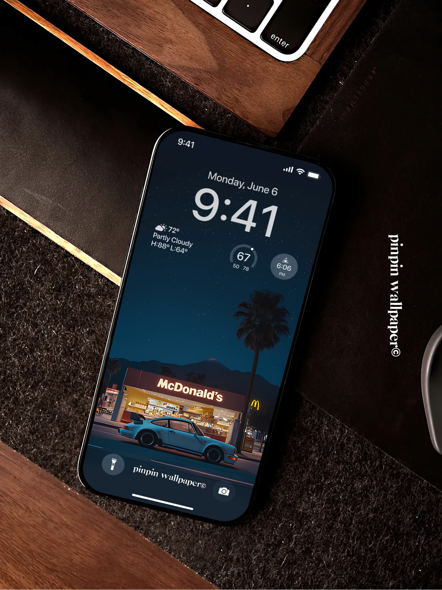 4K HD Phone Wallpaper Background -  NO.5733 Minimalist Gradient Style McDonald's and Porsche  wallpapers for iPhone and Android