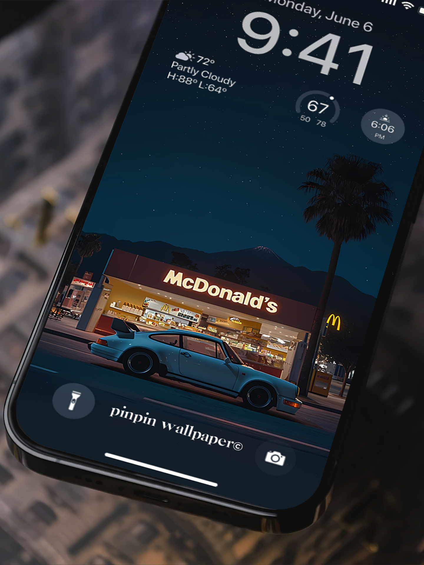 4K HD Phone Wallpaper Background -  NO.5733 Minimalist Gradient Style McDonald's and Porsche  wallpapers for iPhone and Android