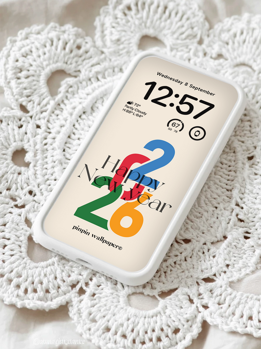 4K HD Phone Wallpaper Background - NO.6022 Hello 2026 Happy New Year Wallpaper, Compatible with iPhone and Android Devices