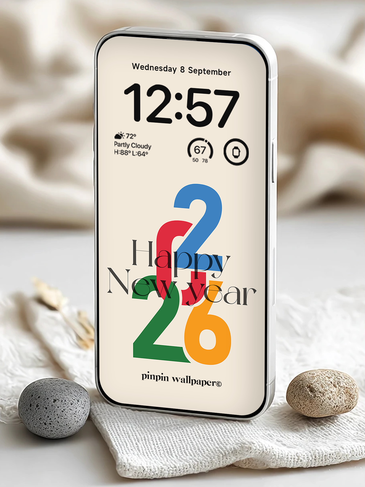4K HD Phone Wallpaper Background - NO.6022 Hello 2026 Happy New Year Wallpaper, Compatible with iPhone and Android Devices