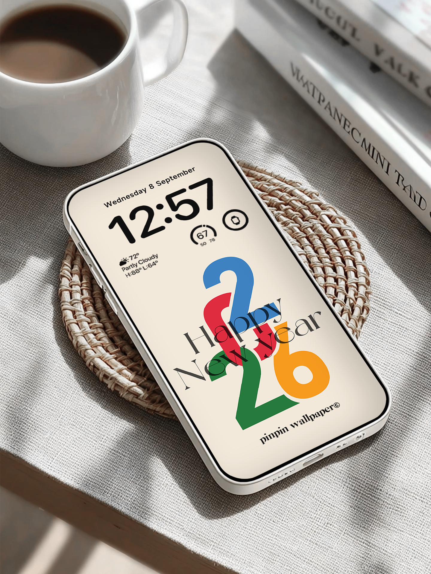 4K HD Phone Wallpaper Background - NO.6022 Hello 2026 Happy New Year Wallpaper, Compatible with iPhone and Android Devices