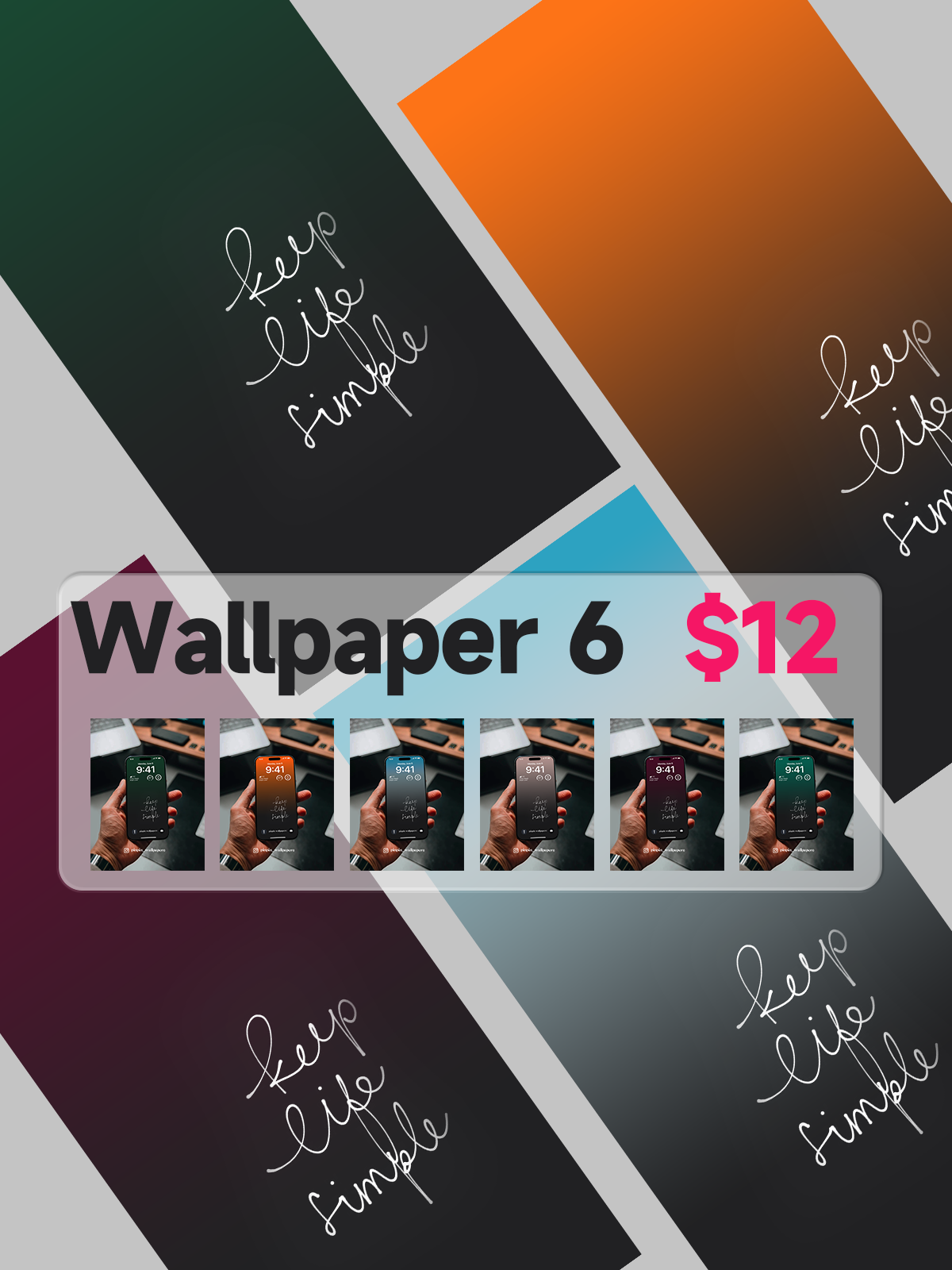 4K HD Wallpaper Background - Minimalist style No.0809 for iPhone and Android 6PACK