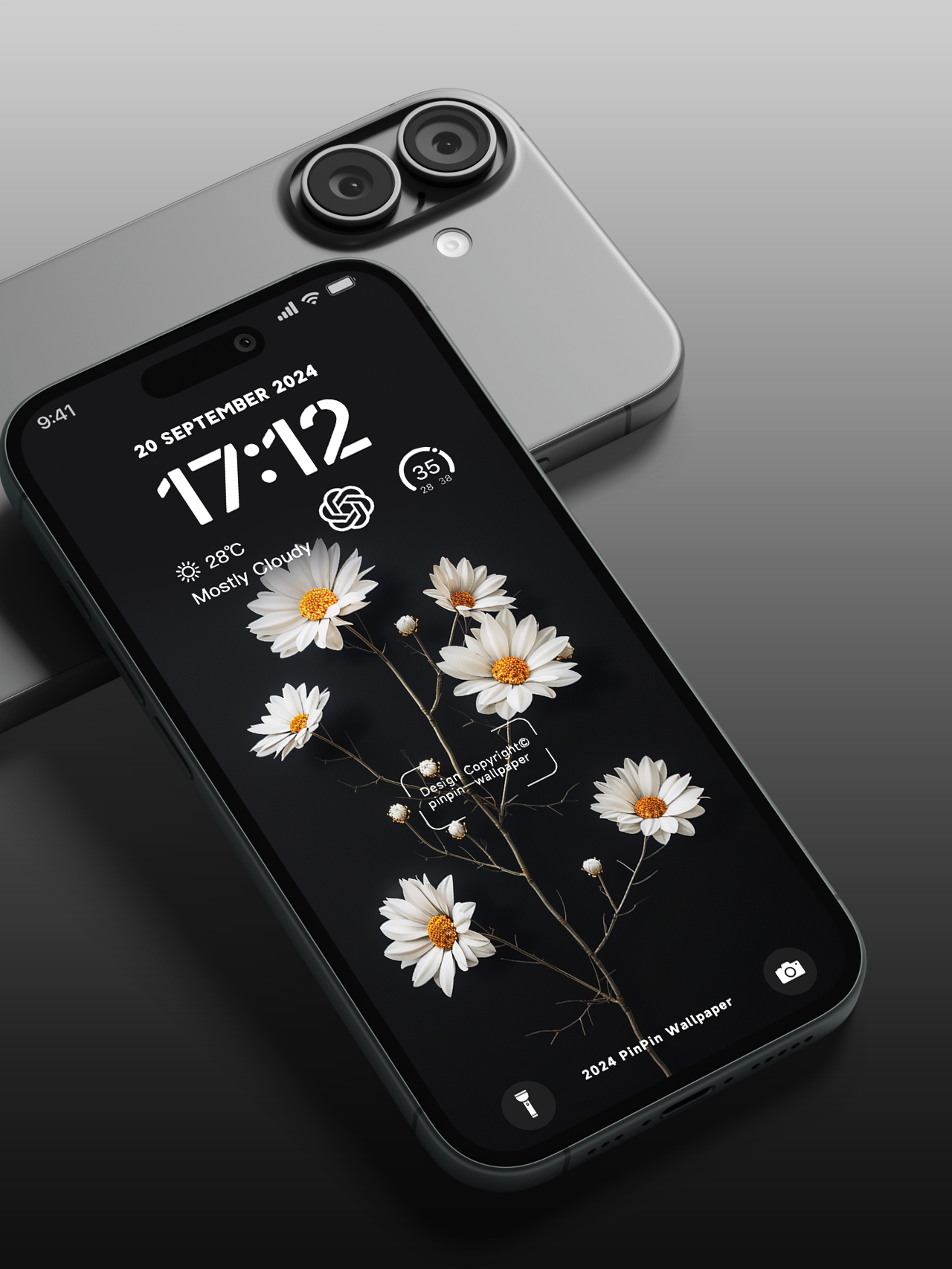 4K HD Wallpaper Background -Minimalist style chrysanthemum for iPhone and Android