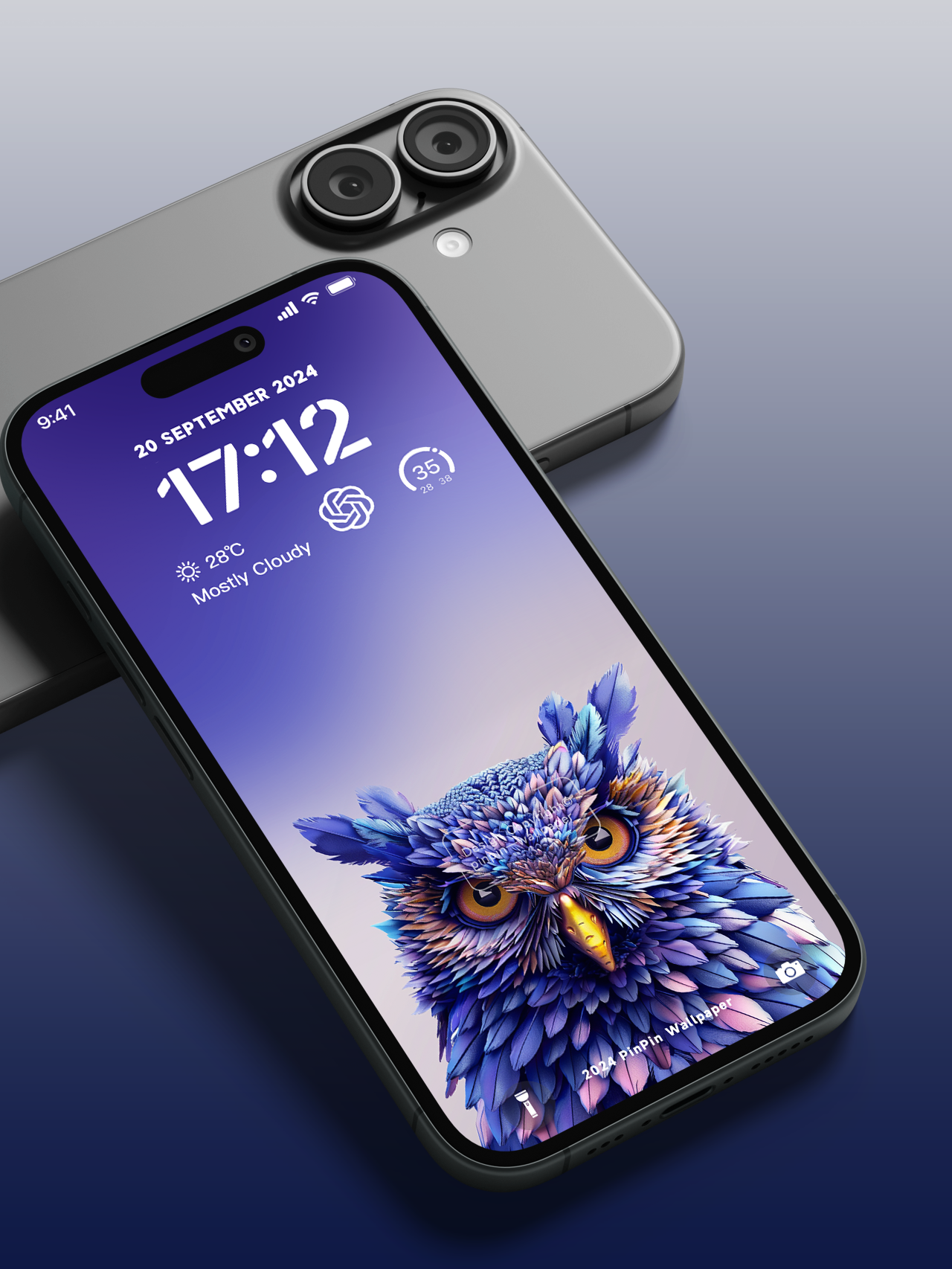 4K HD Wallpaper Background -Minimalist style owls 02 for iPhone and Android