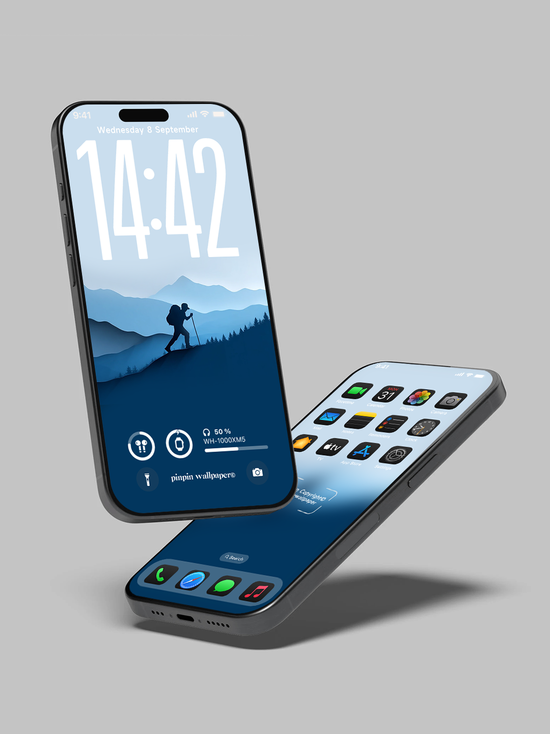 4K HD Phone Wallpaper Background - NO.6085 Minimalist Gradient Style Bule wallpapers for iPhone and Android