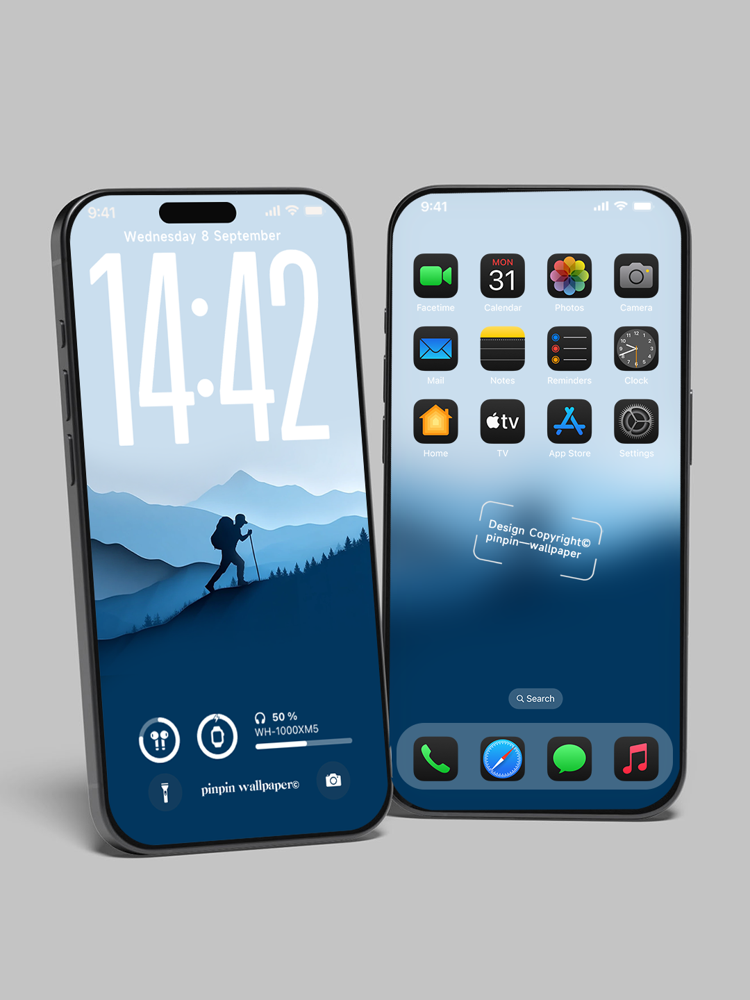 4K HD Phone Wallpaper Background - NO.6085 Minimalist Gradient Style Bule wallpapers for iPhone and Android