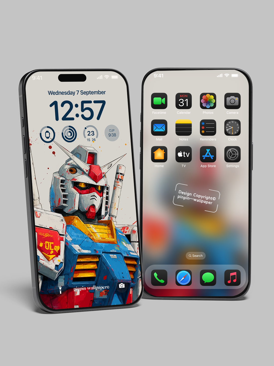 4K HD Phone Wallpaper Background - NO.6089 Minimalist Gradient Style Gundam RX-78 Classic Anime wallpapers for iPhone and Android