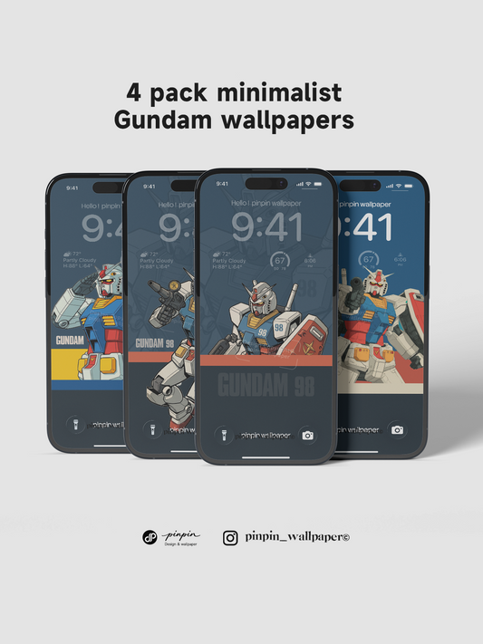 Gundam-RX-98 phone Wallpaper Pack with 6 Different Color Schemes: 8K HD Lock Screen Wallpapers