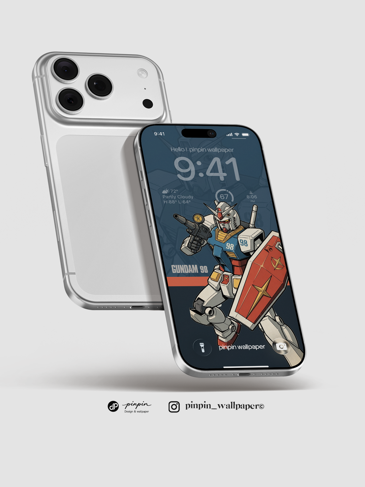 Gundam-RX-98 phone Wallpaper Pack with 6 Different Color Schemes: 8K HD Lock Screen Wallpapers