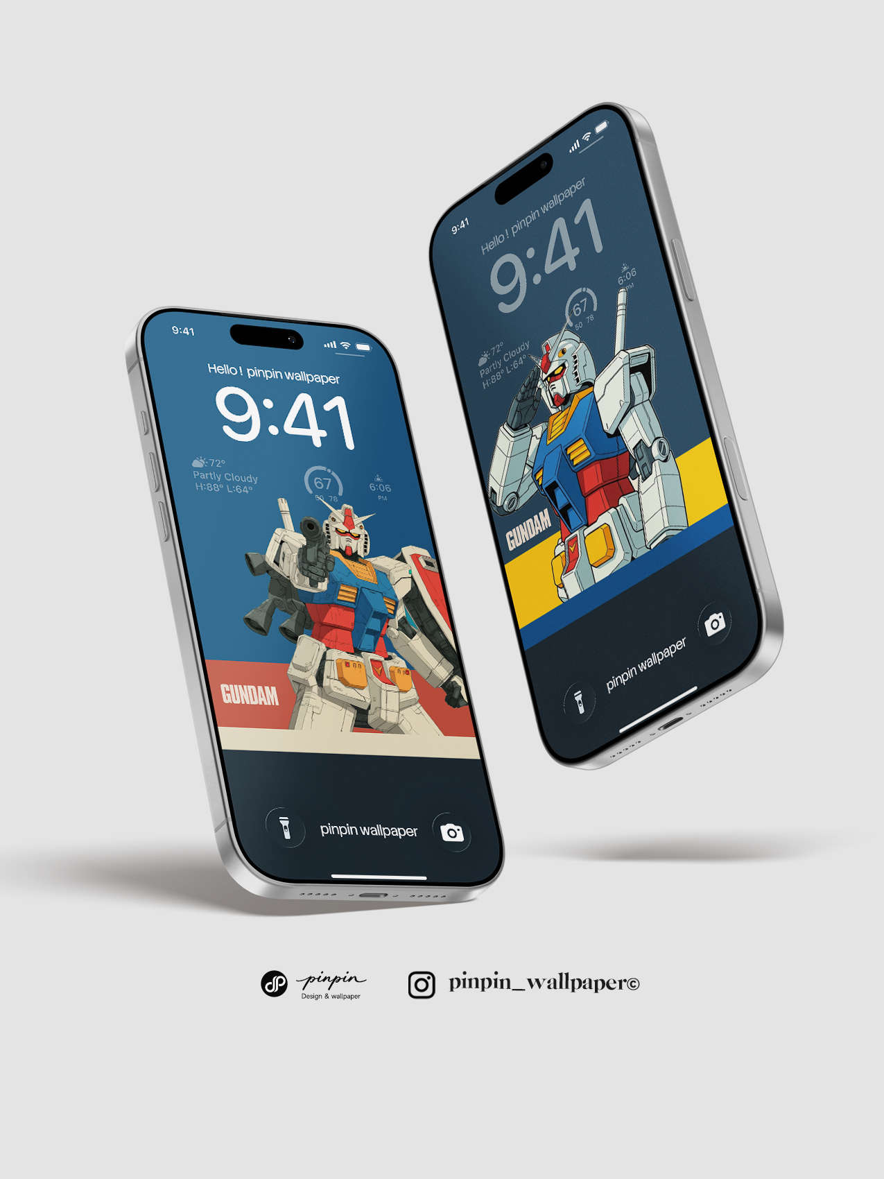 Gundam-RX-98 phone Wallpaper Pack with 6 Different Color Schemes: 8K HD Lock Screen Wallpapers