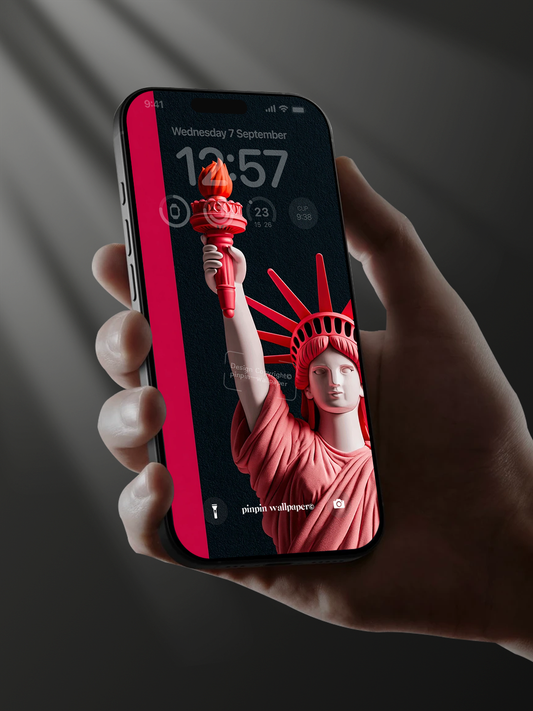 4K HD Phone Wallpaper Background - NO.6224 Minimalist Gradient Style Statue of Liberty wallpapers for iPhone and Android