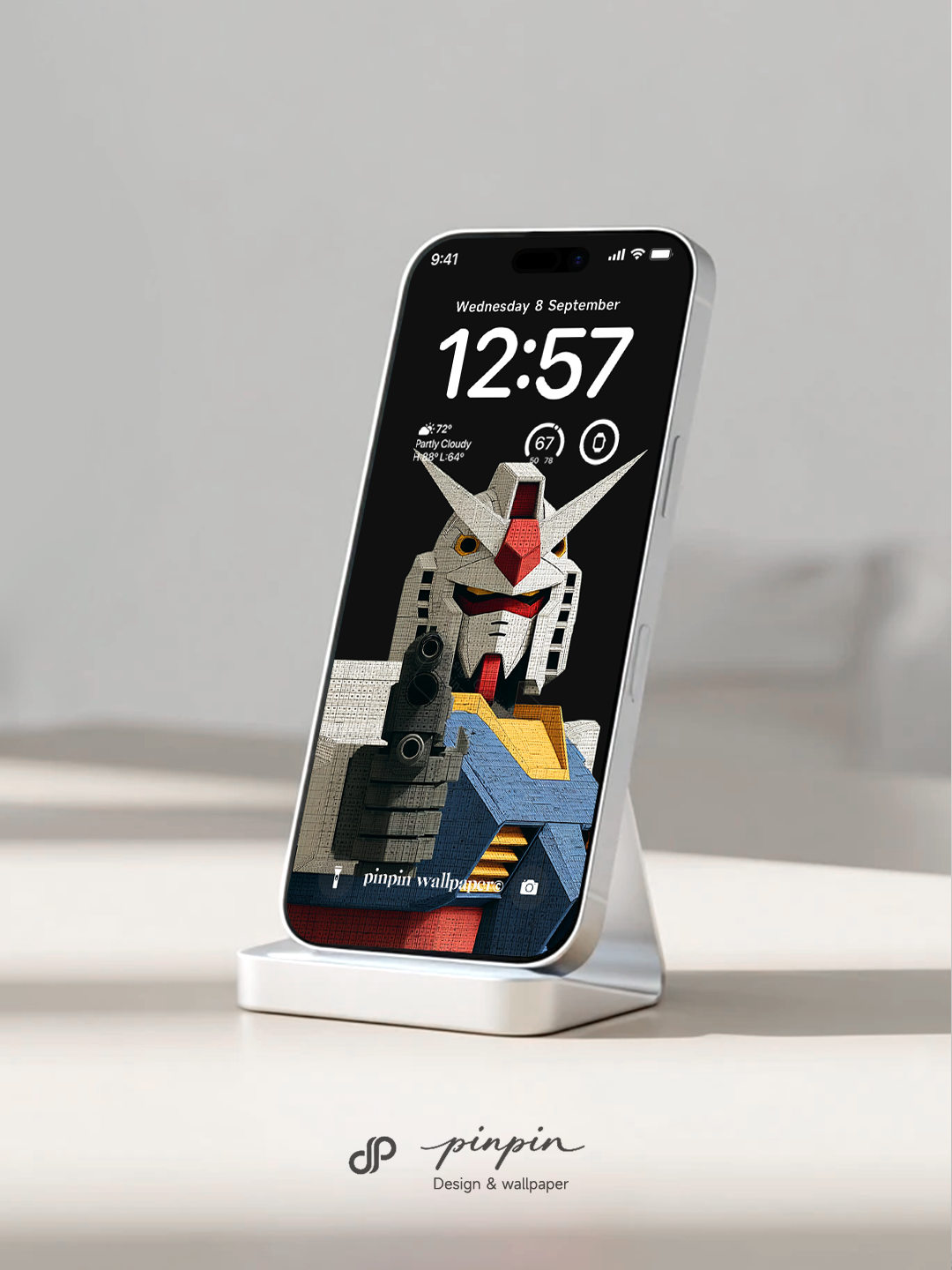 Gundam Rx-78 Minimalist Gradient 4K Wallpaper for iPhone and Android | No. 6360