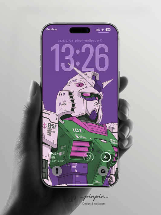 2026 Minimalist Gradient 4K Wallpaper for iPhone and Android | RX-78-2 Gundam