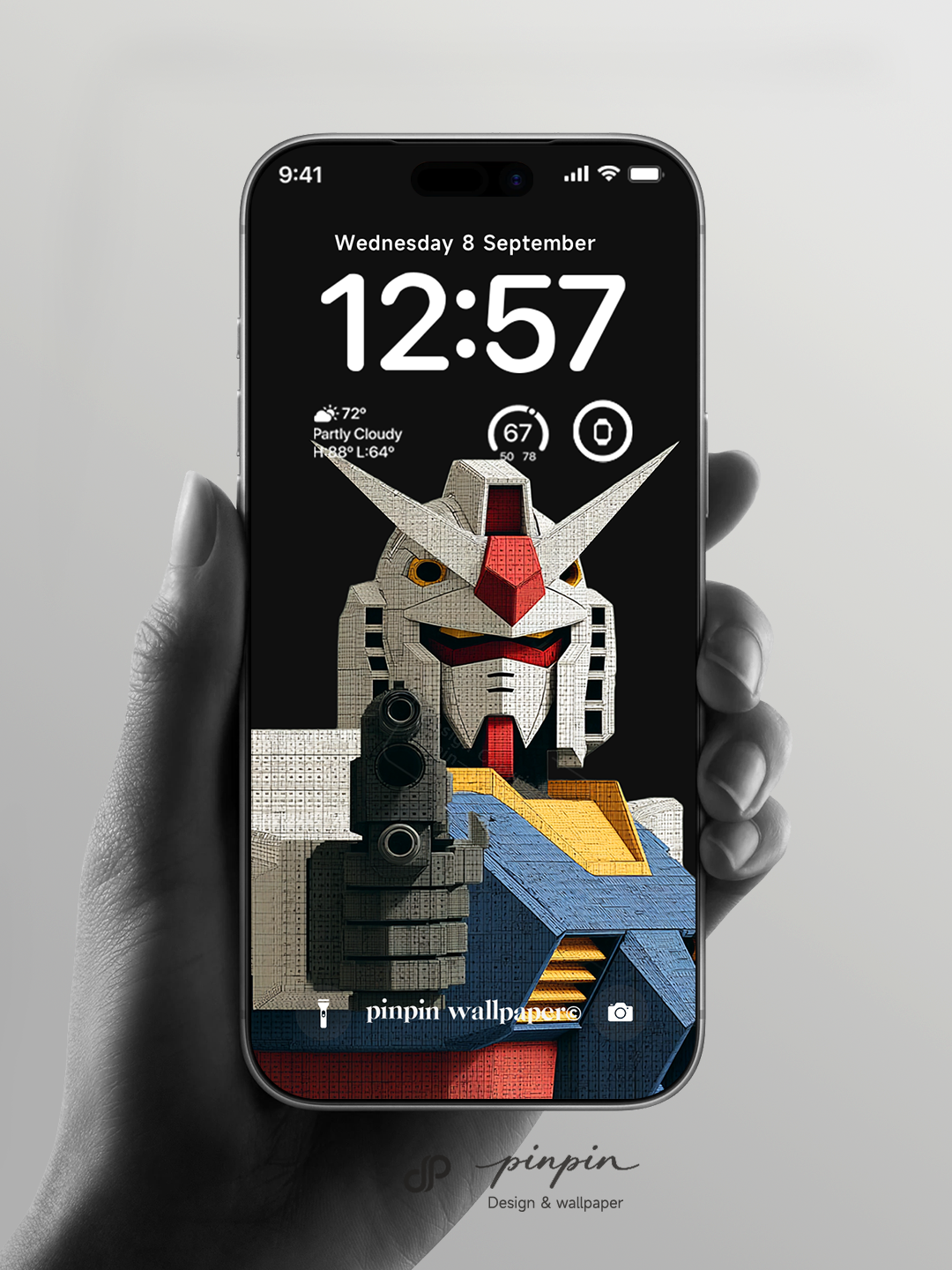 Gundam Rx-78 Minimalist Gradient 4K Wallpaper for iPhone and Android | No. 6360