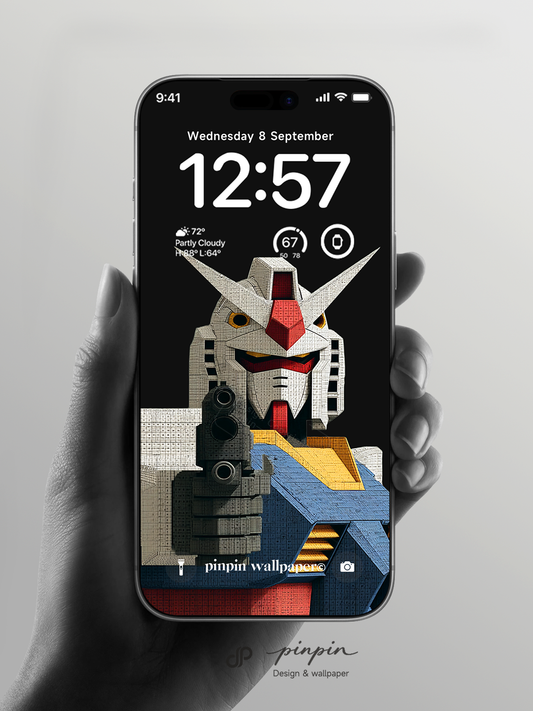 Gundam Rx-78 Minimalist Gradient 4K Wallpaper for iPhone and Android | No. 6360